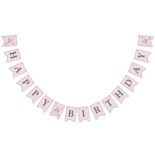 Pink Magnolia FIrst Birthday Wimpelkette