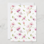 Pink Magnolia Floral Küche Party Einladung (Rückseite)