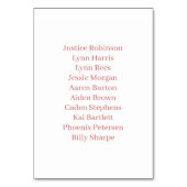 Pink Magnolia Floral Wedding Tischnummer (Rückseite)