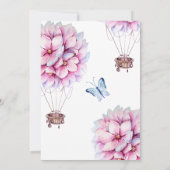 Pink Magnolia Floral Wedding Update Einladung (Rückseite)