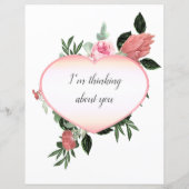 Pink Magnolia Floral Writer Paper (Rückseite)