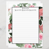 Pink Magnolia Floral Writer Paper (Vorne/Hinten)