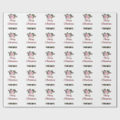 Pink Magnolia Frohe Weihnachtswrapping Papier Geschenkpapier (Flach)