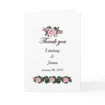 Pink Magnolia Greenery Floral Wedding Vielen Dank