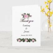 Pink Magnolia Greenery Floral Wedding Vielen Dank Karte (Gelbe Blume)