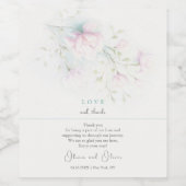 Pink Magnolia Hochzeit Liebe und Dank Weinetikett (Einzelnes Label)