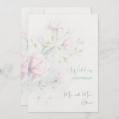 Pink Magnolia Hochzeitstag Einladung (Vorne/Hinten)