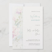 Pink Magnolia Hochzeitstag Einladung (Rückseite)