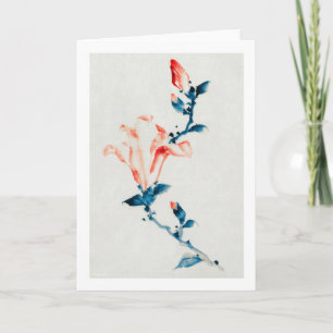 Pink Magnolia, Hokusai, Ukiyo-e Karte