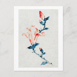 Pink Magnolia, Hokusai, Ukiyo-e Postkarte