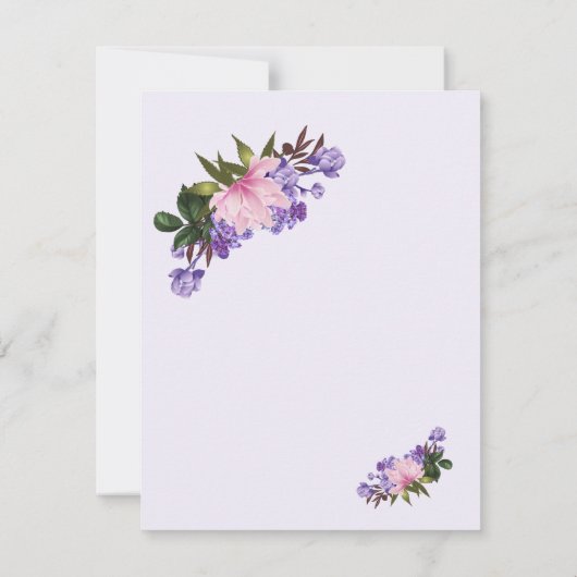 Pink Magnolia Lavender Floral Save the Date Einladung (Rückseite)