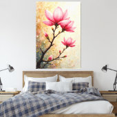 Pink Magnolia Leinwanddruck (Insitu (Schlafzimmer))