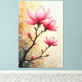 Pink Magnolia Leinwanddruck (Insitu (Holzboden))