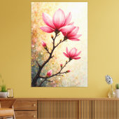 Pink Magnolia Leinwanddruck (Insitu (Wohnzimmer))