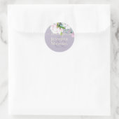 Pink Magnolia mit Gelben Gastgeschenk Hochzeit Ges Runder Aufkleber (Tasche)