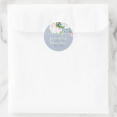 Pink Magnolia mit Gelben Gastgeschenk Hochzeit Ges Runder Aufkleber (Tasche)