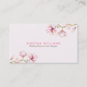 Pink Magnolia Moderne Aquarellfarben Illustration Visitenkarte (Vorderseite)