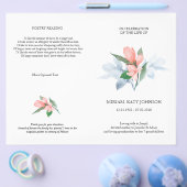 Pink magnolia & ombre Reflexionen Falten Gedenkfei Flyer (Einzeln)