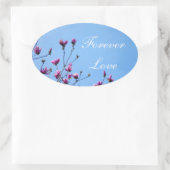 Pink Magnolia Ovaler Aufkleber (Tasche)