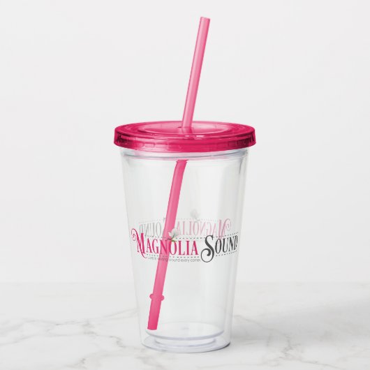 Pink Magnolia Sound Tumbler Acryltrinkbecher (Rückseite)
