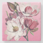 Pink Magnolia Steinuntersetzer (Vorderseite)