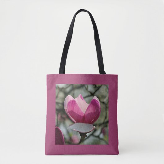Pink Magnolia Tote Tag Tasche (Vorderseite)
