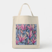 Pink Magnolia Tote Tag Tragetasche (Rückseite)