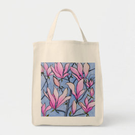 Pink Magnolia Tote Tag Tragetasche