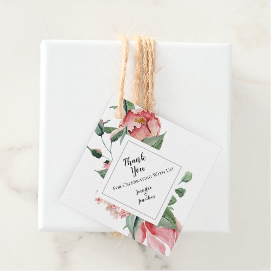 Pink Magnolia Traditionelle Blumenhochzeit Vielen Geschenkanhänger (Beispiel)