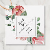 Pink Magnolia Traditionelle Blumenhochzeit Vielen Geschenkanhänger (Vorderseite)