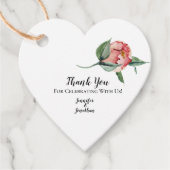 Pink Magnolia Traditionelles Blumenherz Vielen Dan Geschenkanhänger (Vorderseite)
