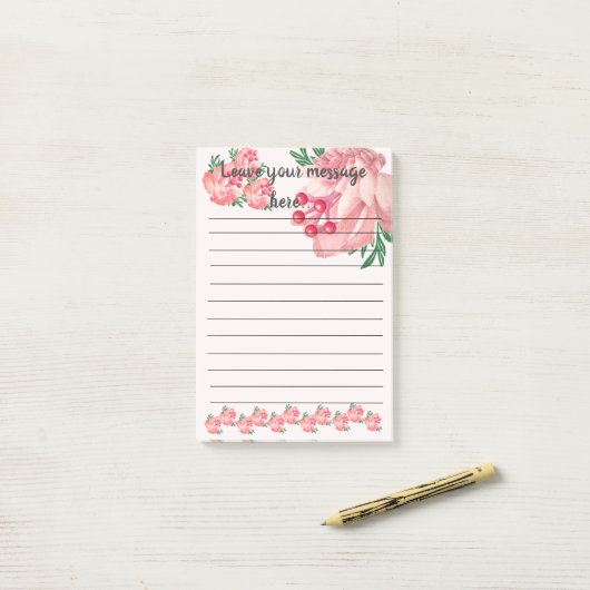 Pink Magnolia Verlasse Ihre Post-It-Notizen Post-it Klebezettel (Auf Schreibtisch)