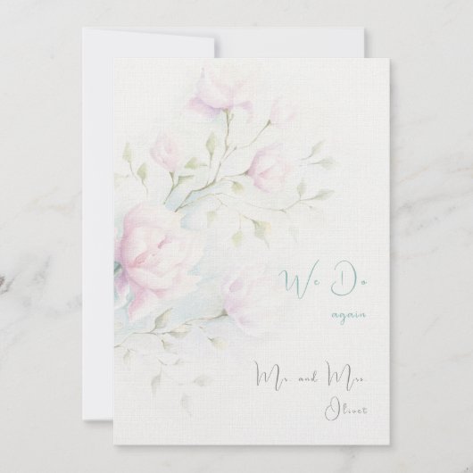 Pink Magnolia Vow Erneuerung 10 Jahre Einladung (Vorderseite)