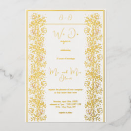 Pink Magnolia Vow Erneuerung 10 Jahre Folieneinladung