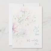 Pink Magnolia Vow Erneuerung 25 Jahre Einladung (Vorderseite)