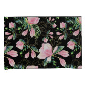 Pink Magnolia Wasserfarben Muster Kissenbezug (Vorderseite-Rechts)