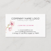 Pink Magnolia Wasserfarben Visitenkarte (Rückseite)