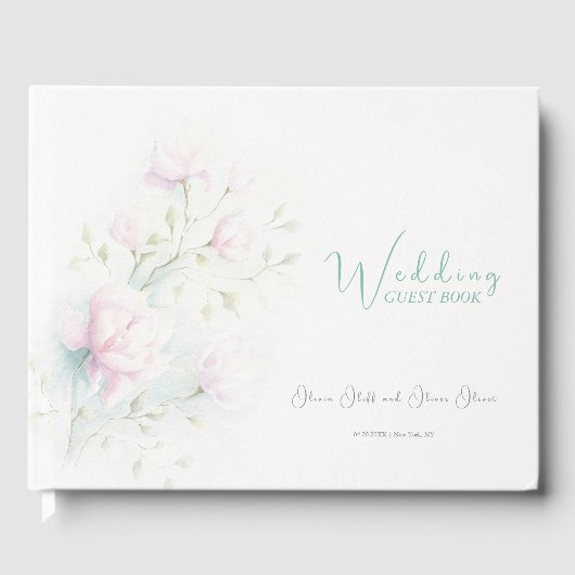 Pink Magnolia Wedding Gästebuch (Vorderseite)