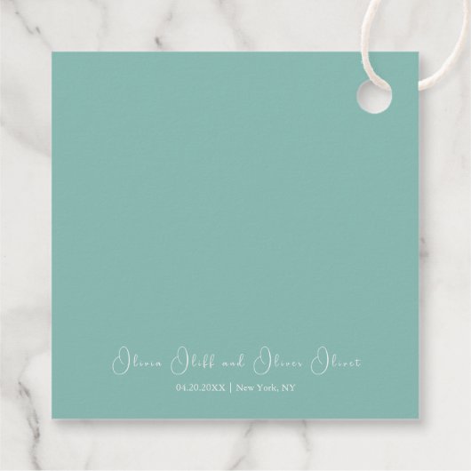 Pink Magnolia Wedding Geschenkanhänger (Rückseite)