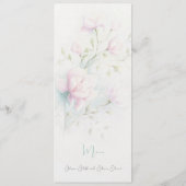 Pink Magnolia Wedding Menu Menükarte (Rückseite)