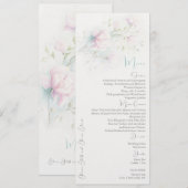 Pink Magnolia Wedding Menu Menükarte (Vorne/Hinten)