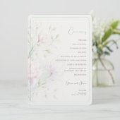 Pink Magnolia Wedding Programm (Stehend Vorderseite)