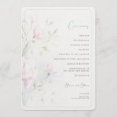 Pink Magnolia Wedding Programm (Vorderseite)