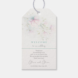 Pink Magnolia Wedding Willkommen Geschenkanhänger