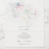 Pink Magnolia Wedding Willkommen Weinetikett (Einzelnes Label)