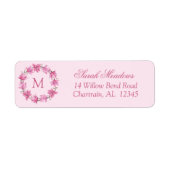 Pink Magnolia Wreath Custom Return Address Label (Vorne)