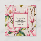 Pink Magnolias Blumenmuster Quadratische Visitenkarte (Vorderseite)