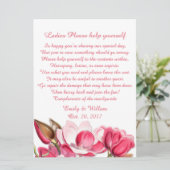 Pink Magnolias Ladys Wedding Basket Sign (Stehend Vorderseite)