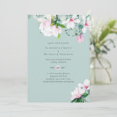 Pink Magnolias Sage Eukalyptus Dusty Blue Wedding (Stehend Vorderseite)