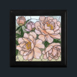 Pink Magnolias verkleidete Glastäuschung Erinnerungskiste<br><div class="desc">Elegante Rose rosa und weiße Magnolien in einem Buntglaseffekt. Delikat und fröhlich. Perfekt,  um Schmuck und andere Schätze zu lagern oder als persönliches Geschenk zu schenken.</div>